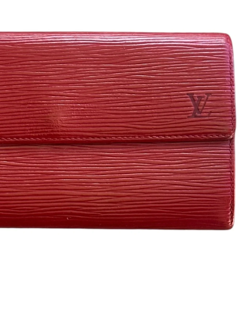 Authentic Vintage Louis Vuitton Red Epi Leather Sarah Long Wallet-Use